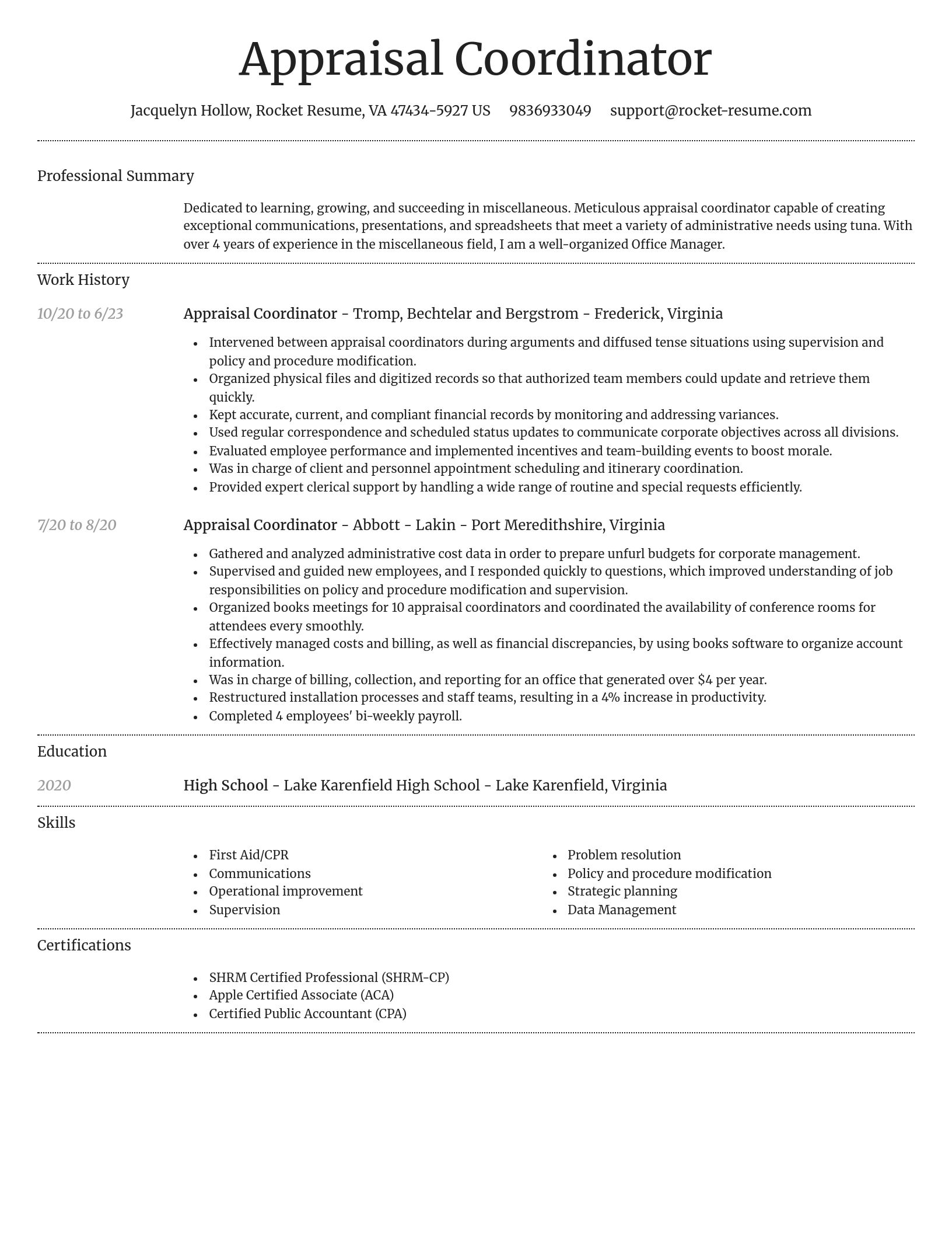 Dignified resume template