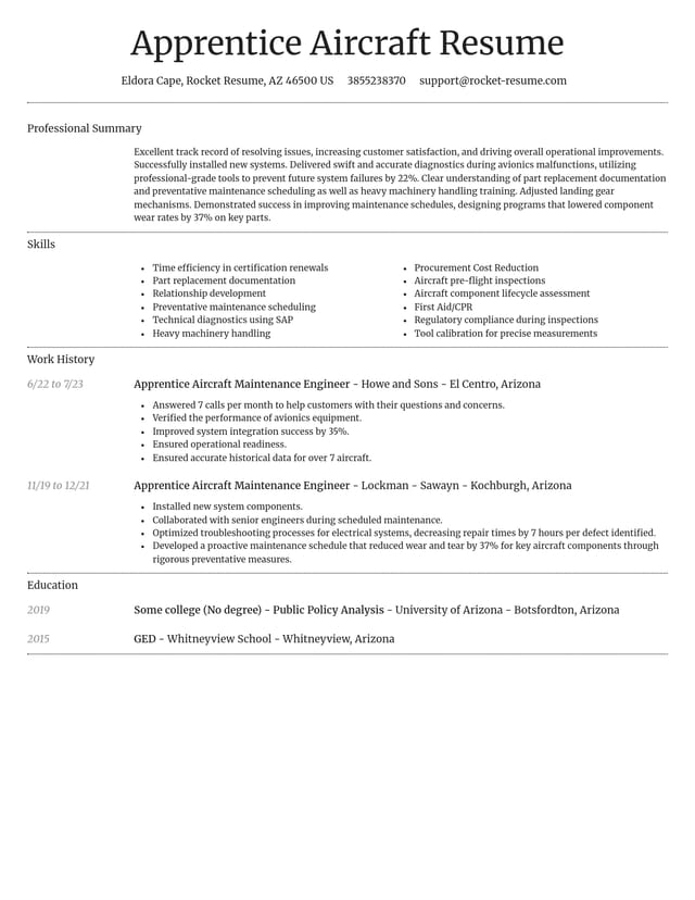 Dignified resume template