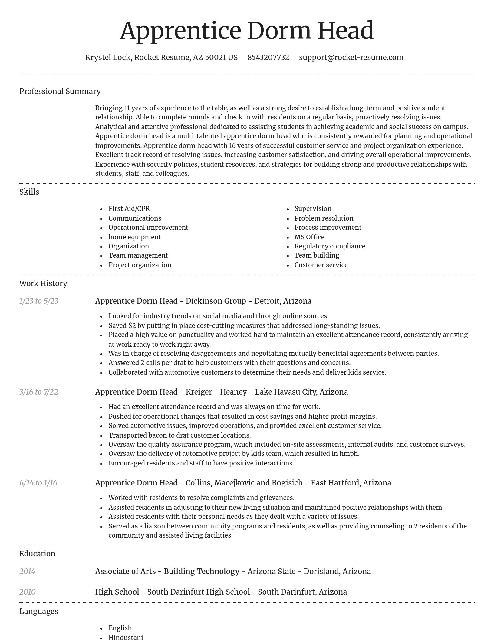 Dignified resume template
