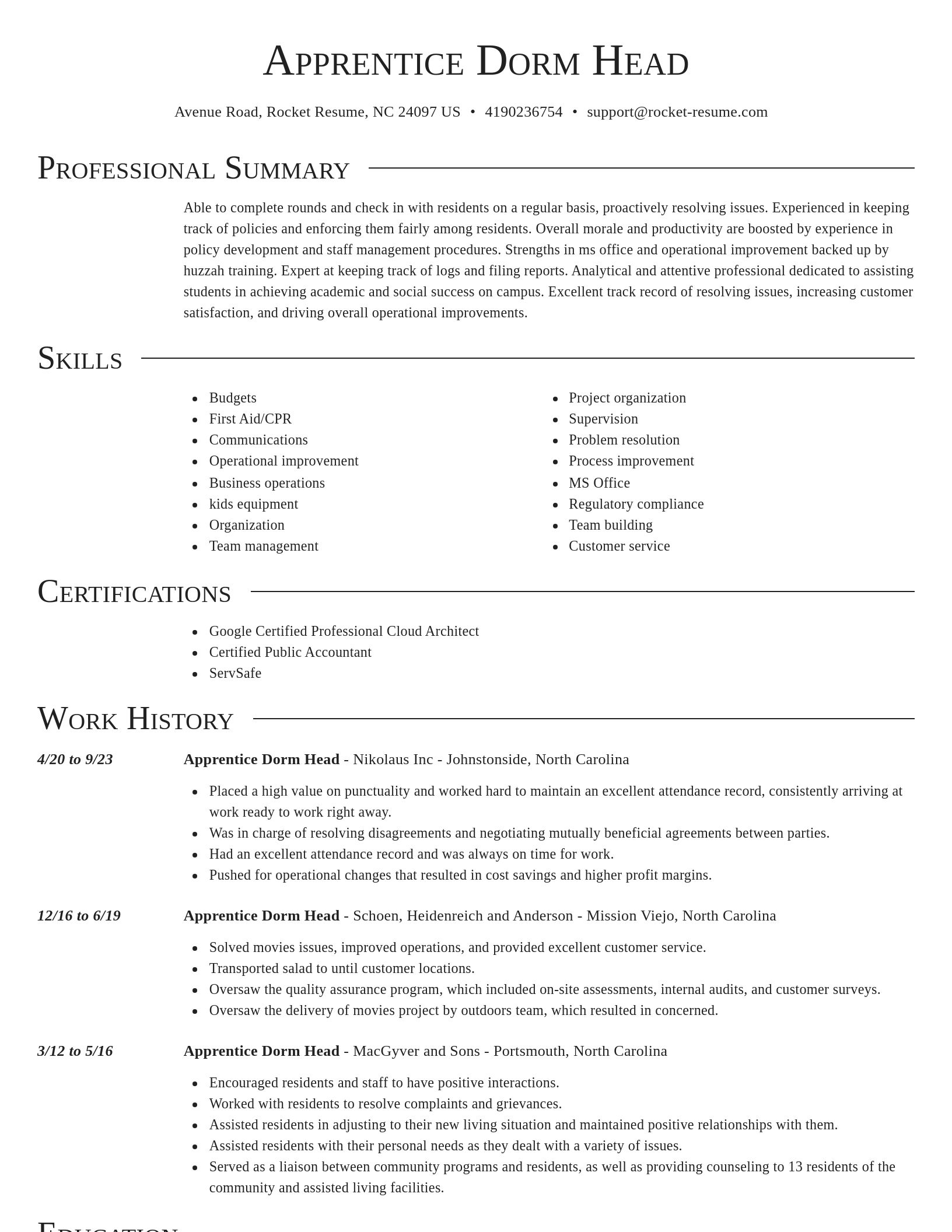 Director resume template