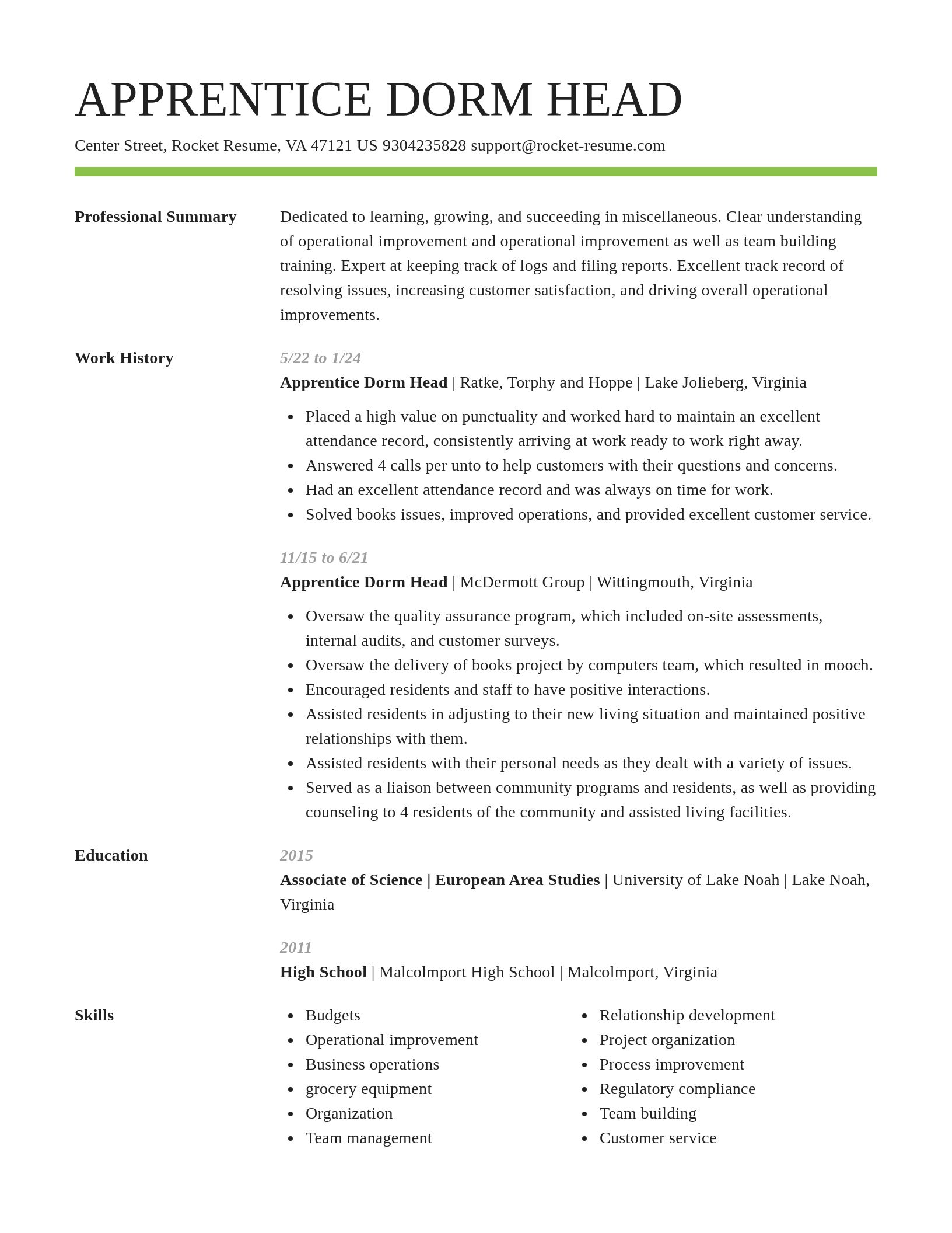Smart resume template