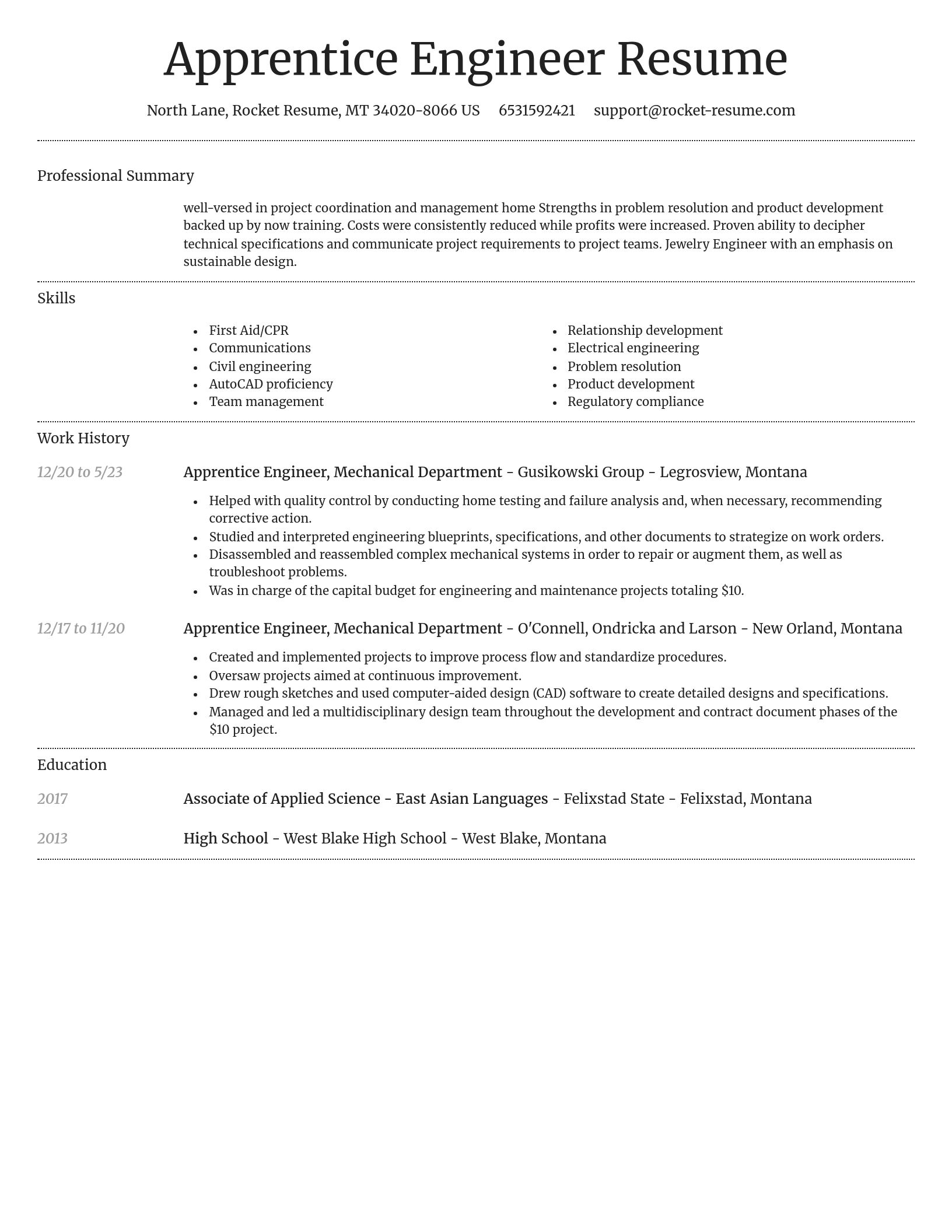 Dignified resume template