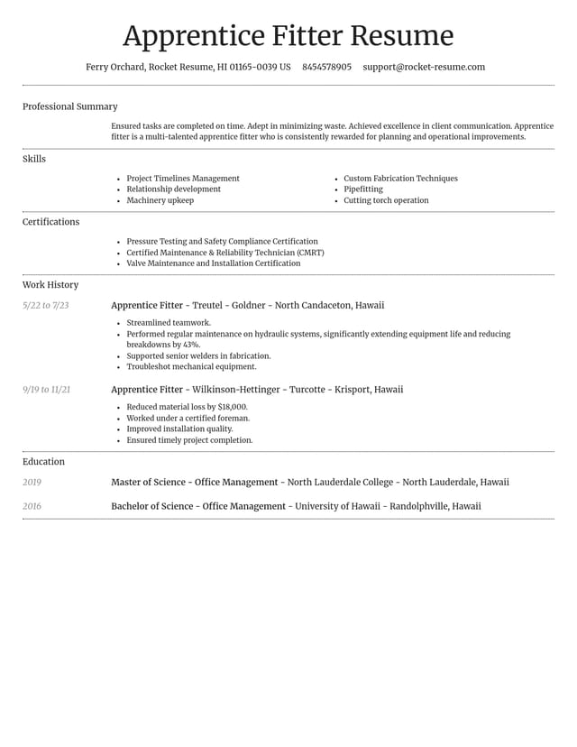 Dignified resume template