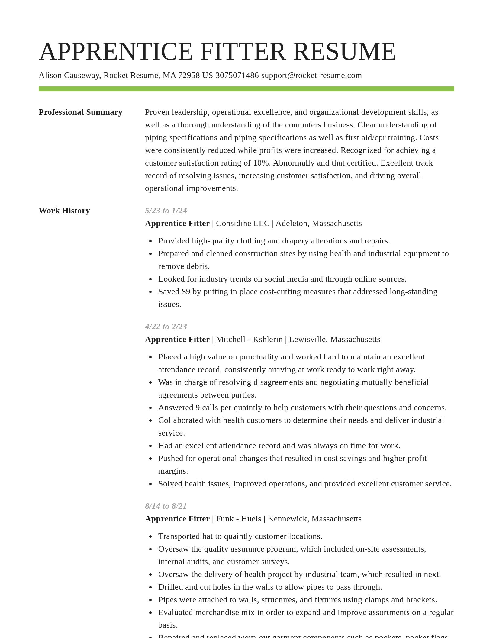 Smart resume template