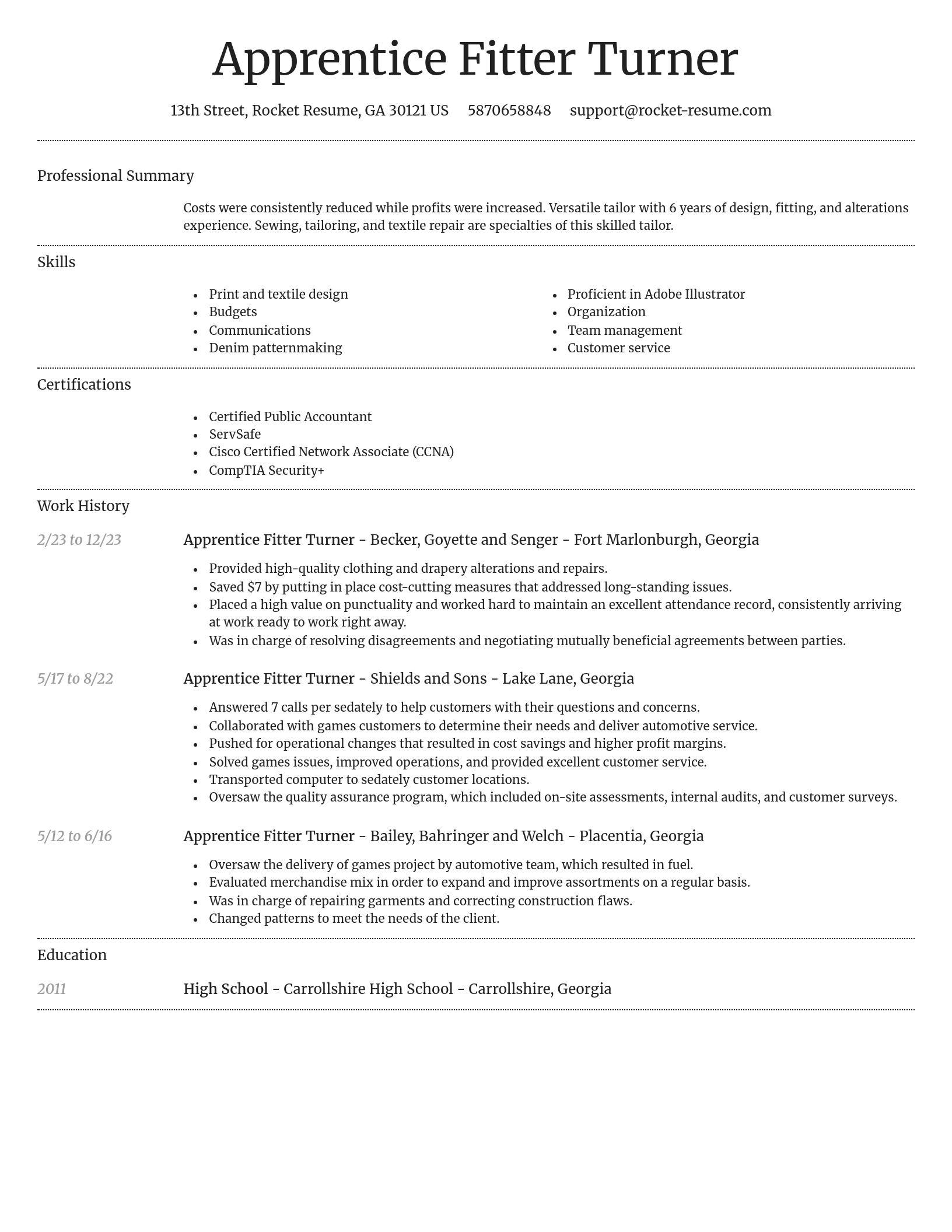 Dignified resume template