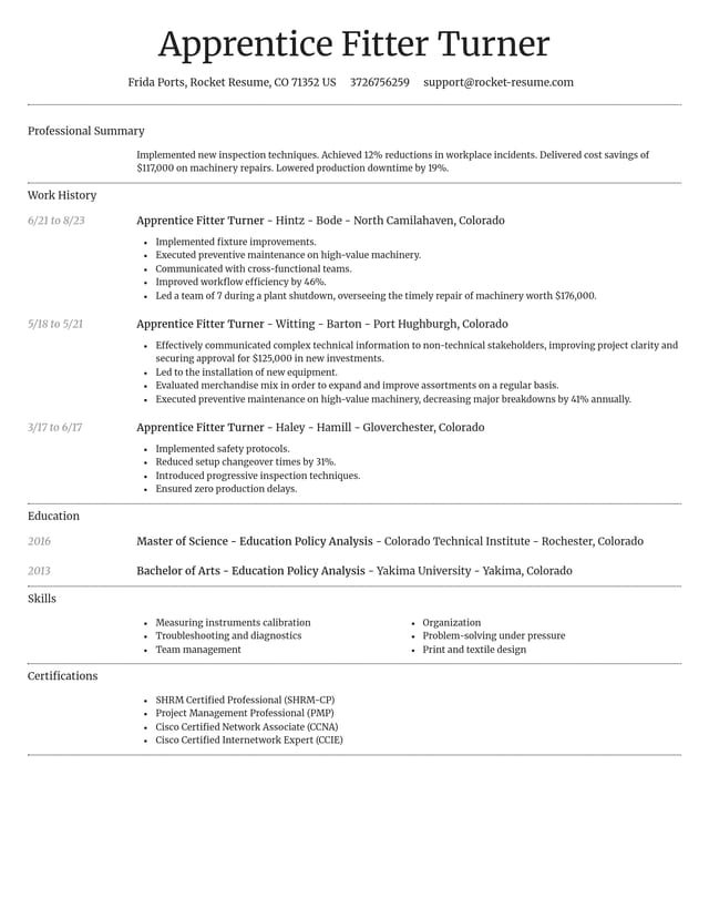 Dignified resume template