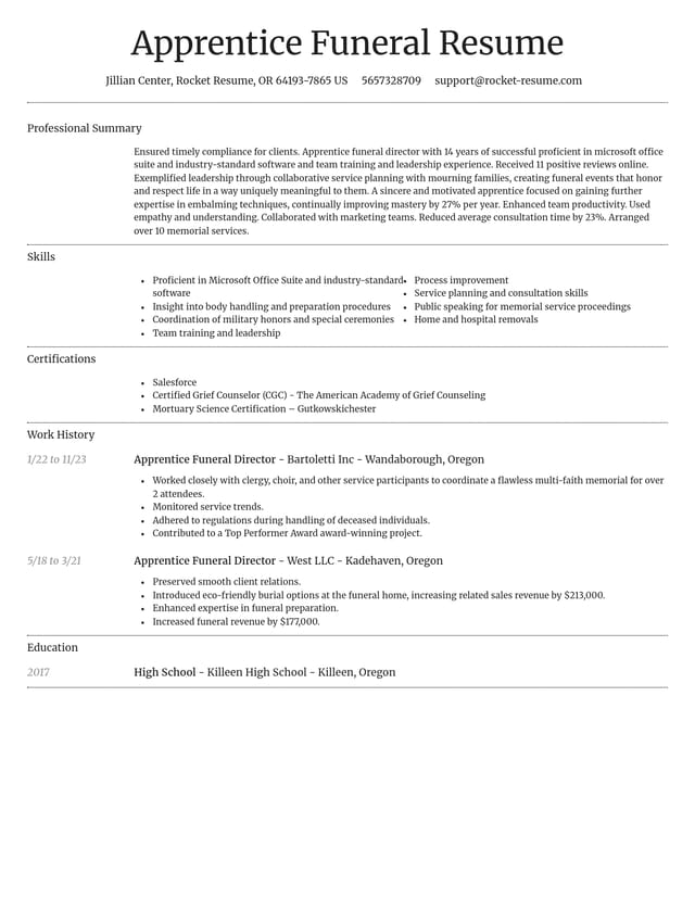 Dignified resume template