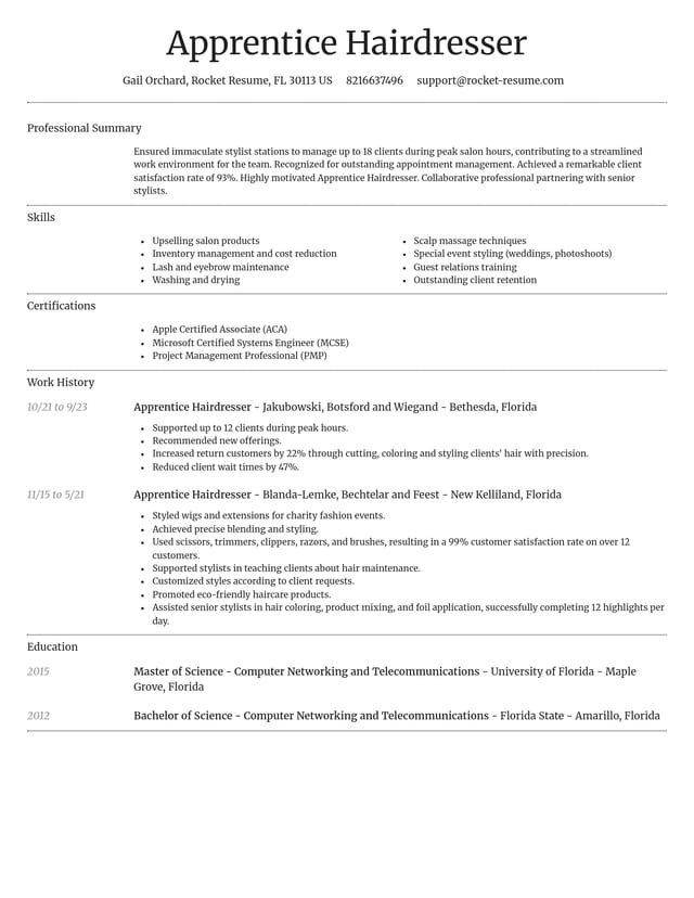 Dignified resume template