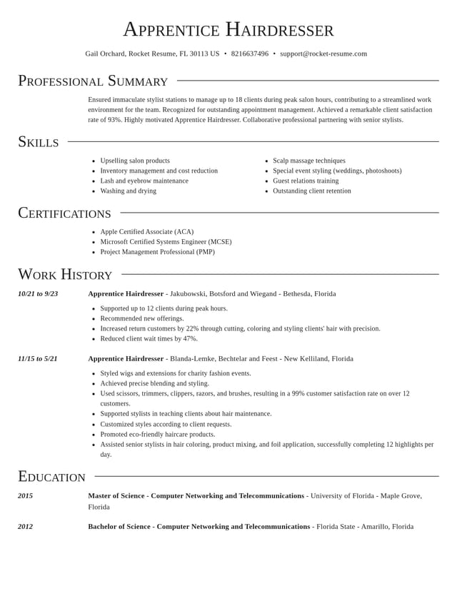 Director resume template