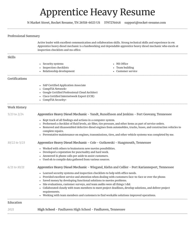 Dignified resume template