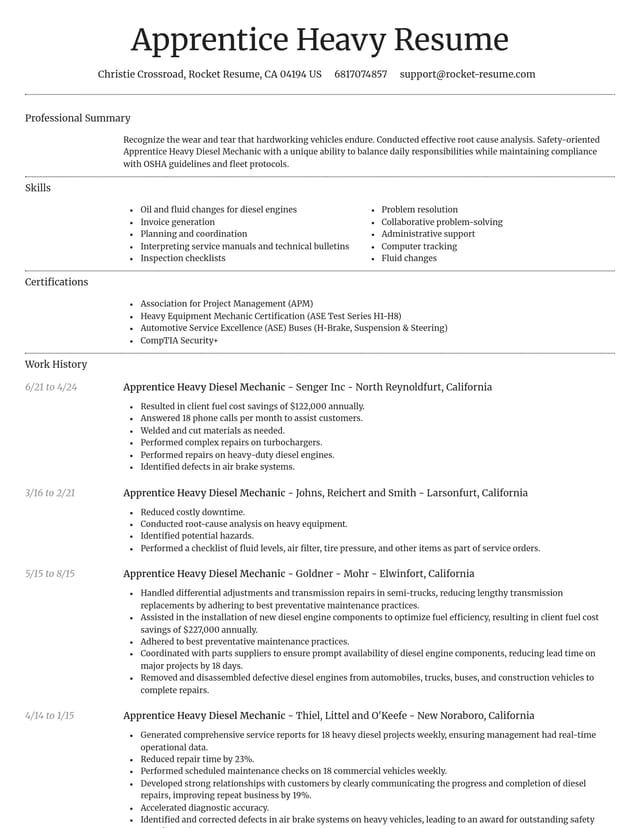 Dignified resume template