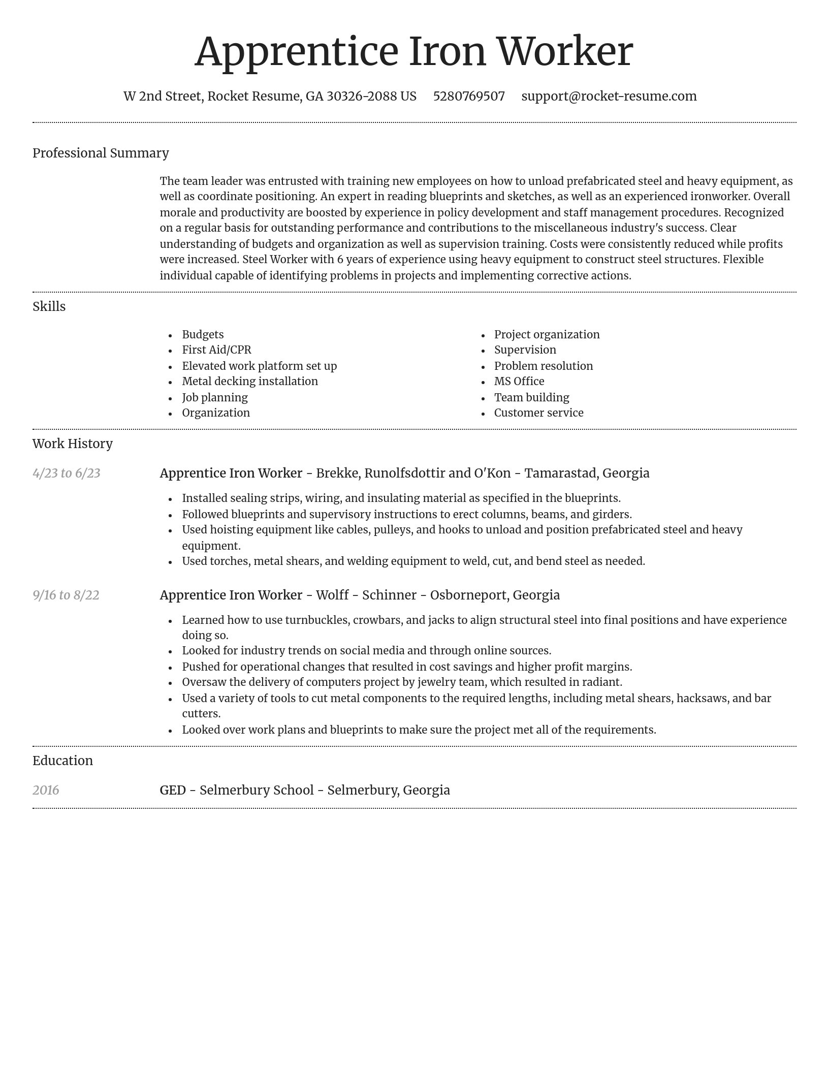 Dignified resume template