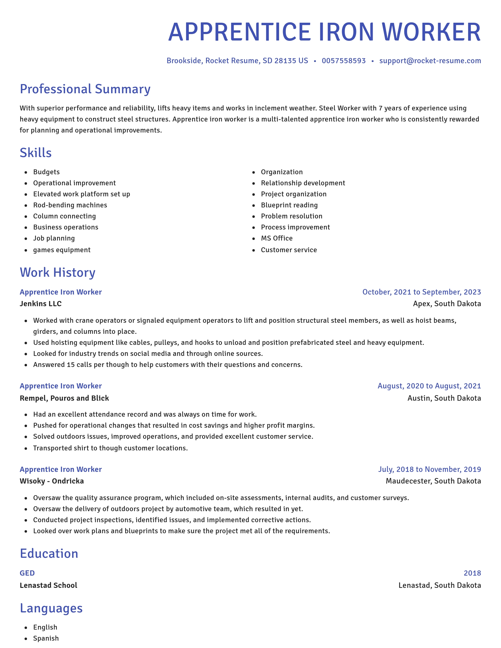 Novel resume template