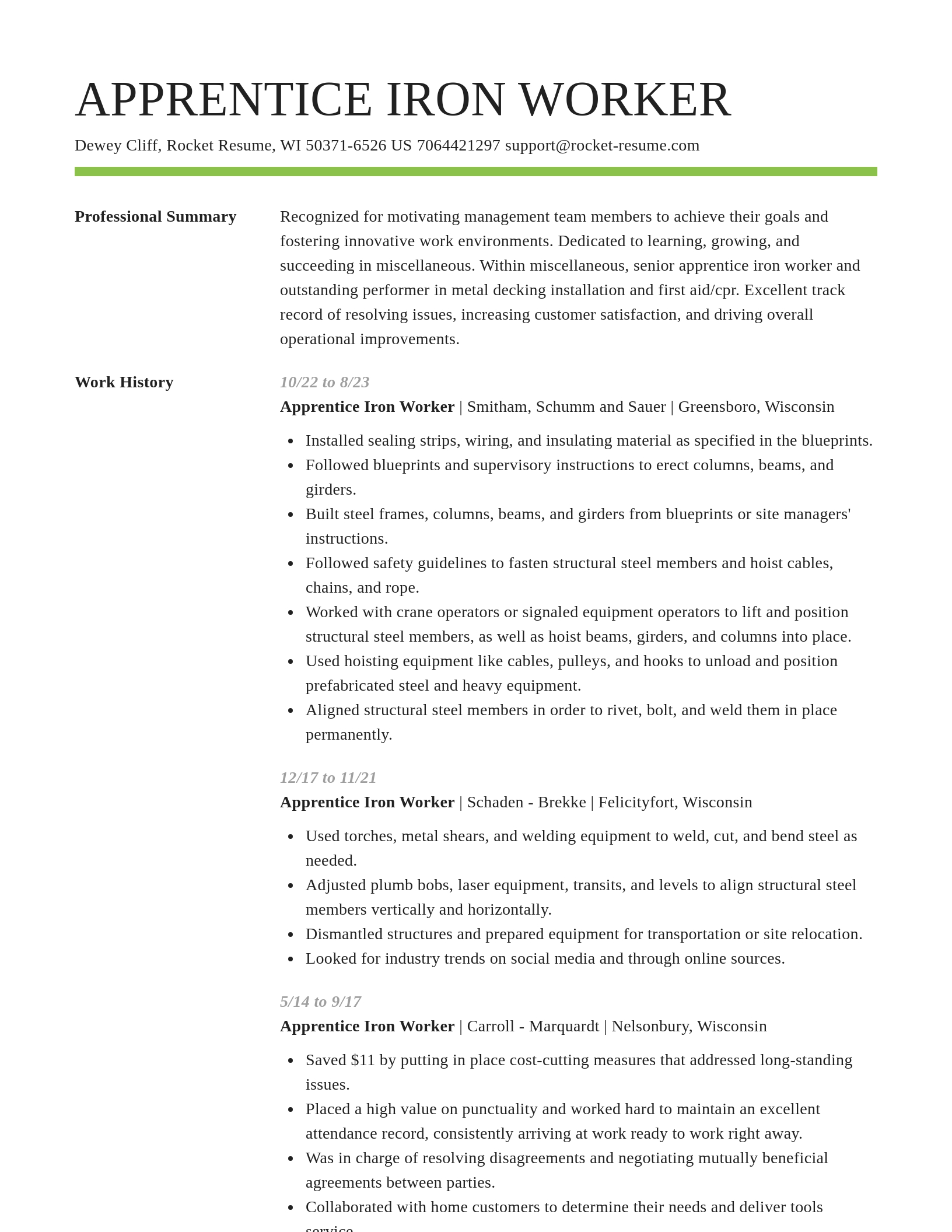 Smart resume template