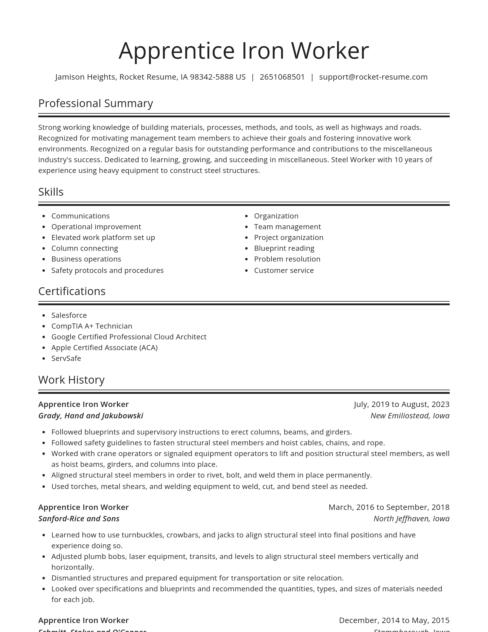 Spotlight resume template