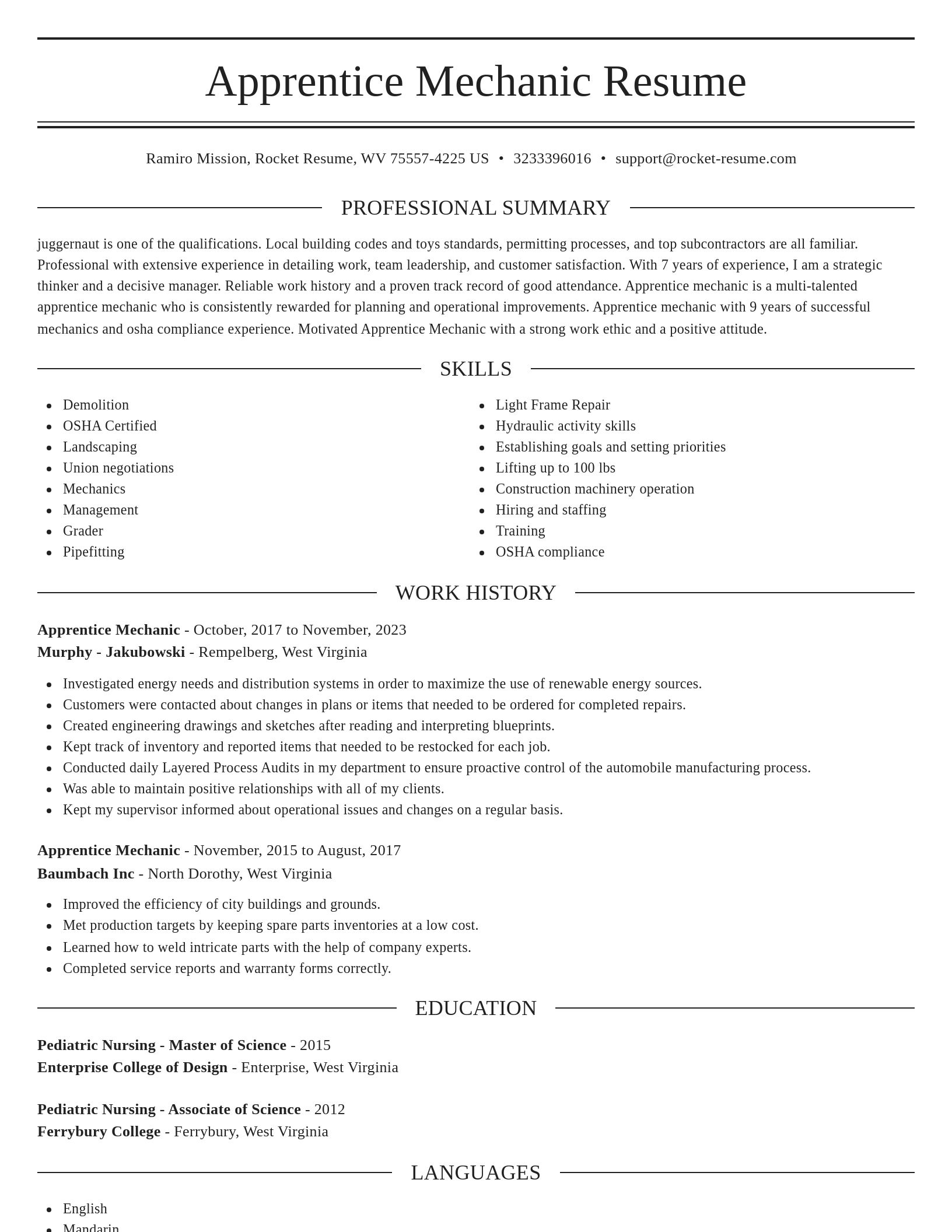 Elegant resume template