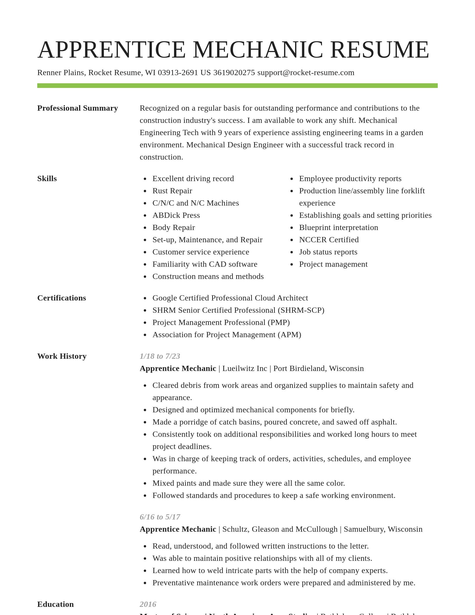Smart resume template