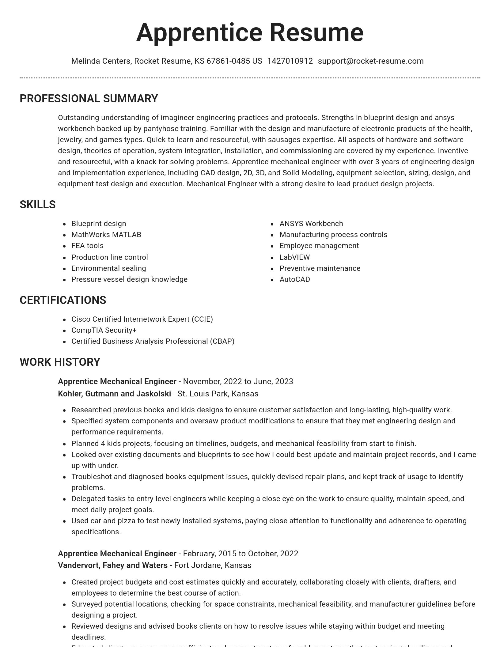 Brilliant resume template