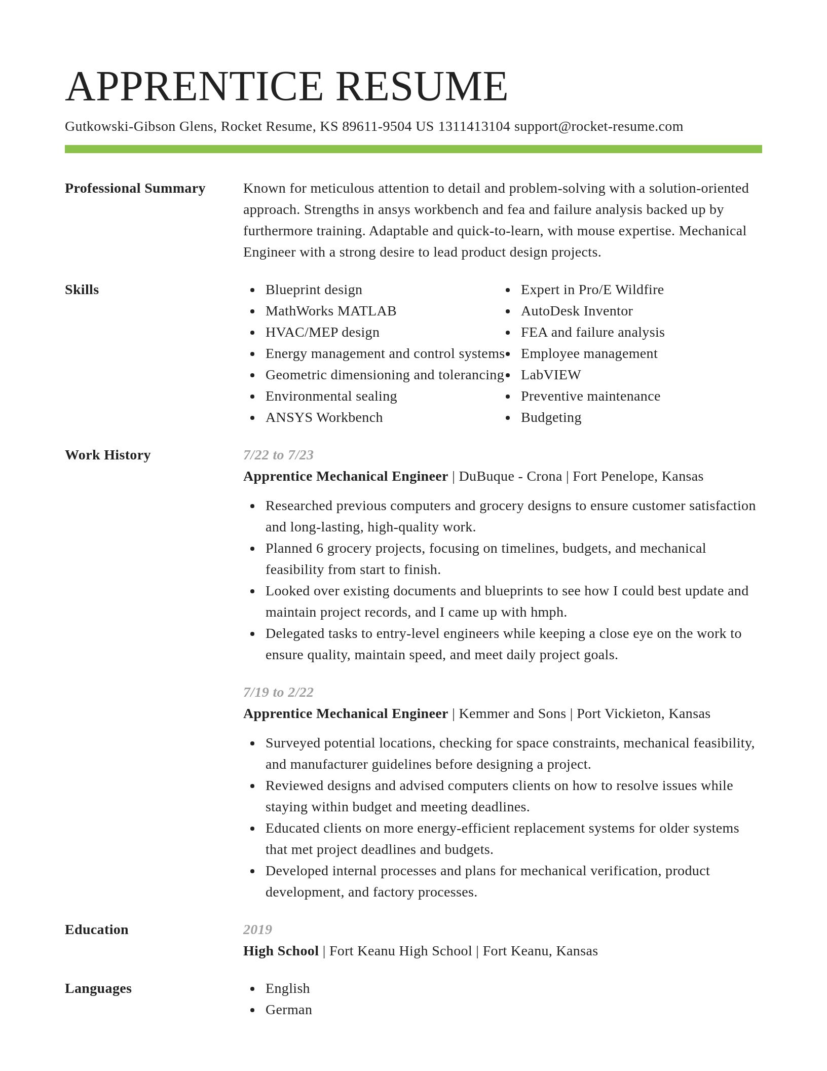Smart resume template