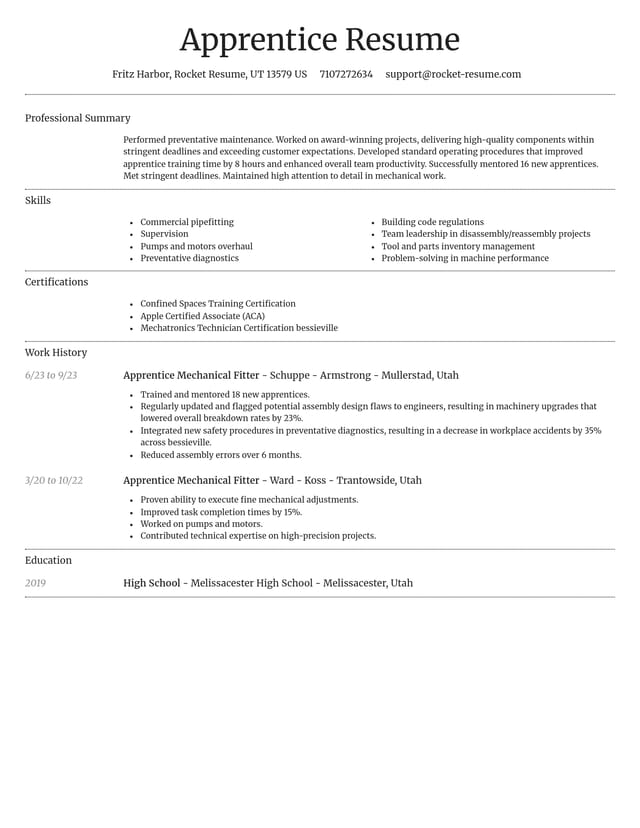 Dignified resume template