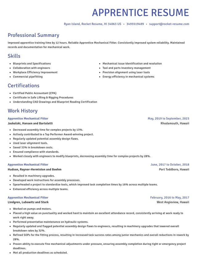 Novel resume template