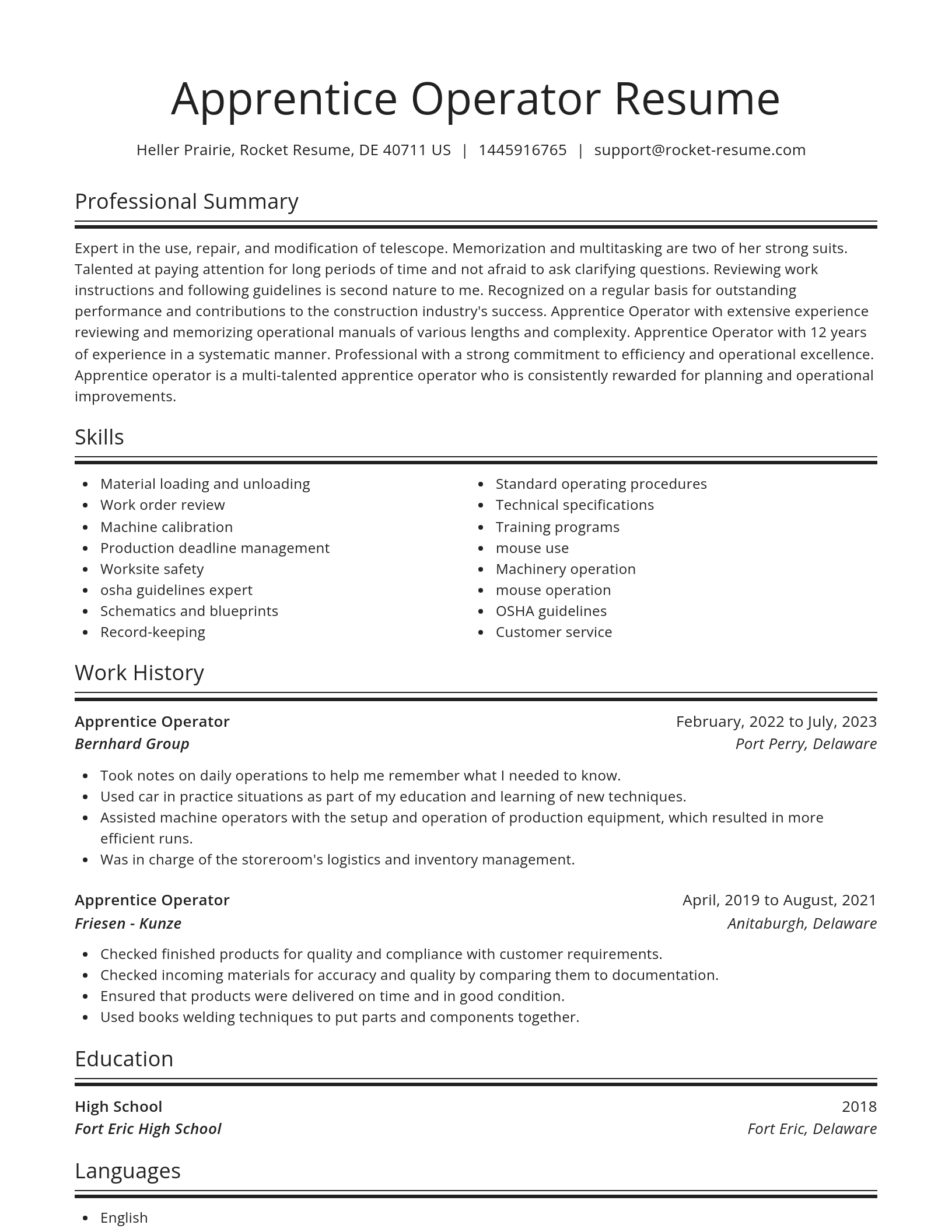 Spotlight resume template