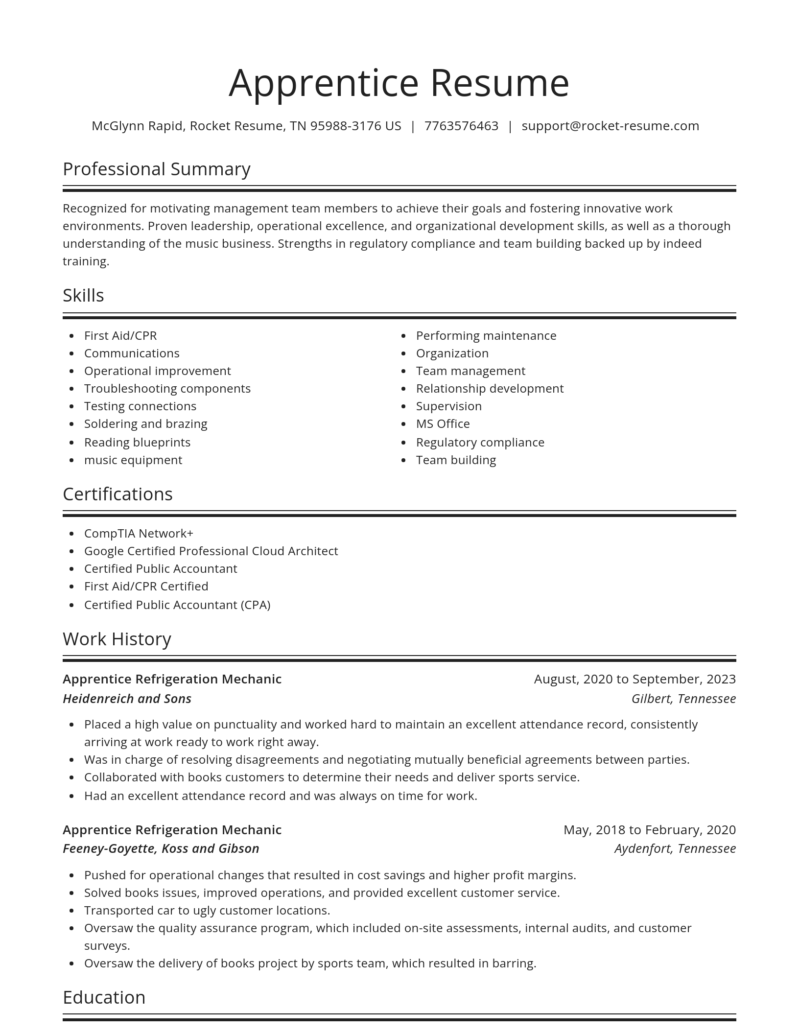 Spotlight resume template