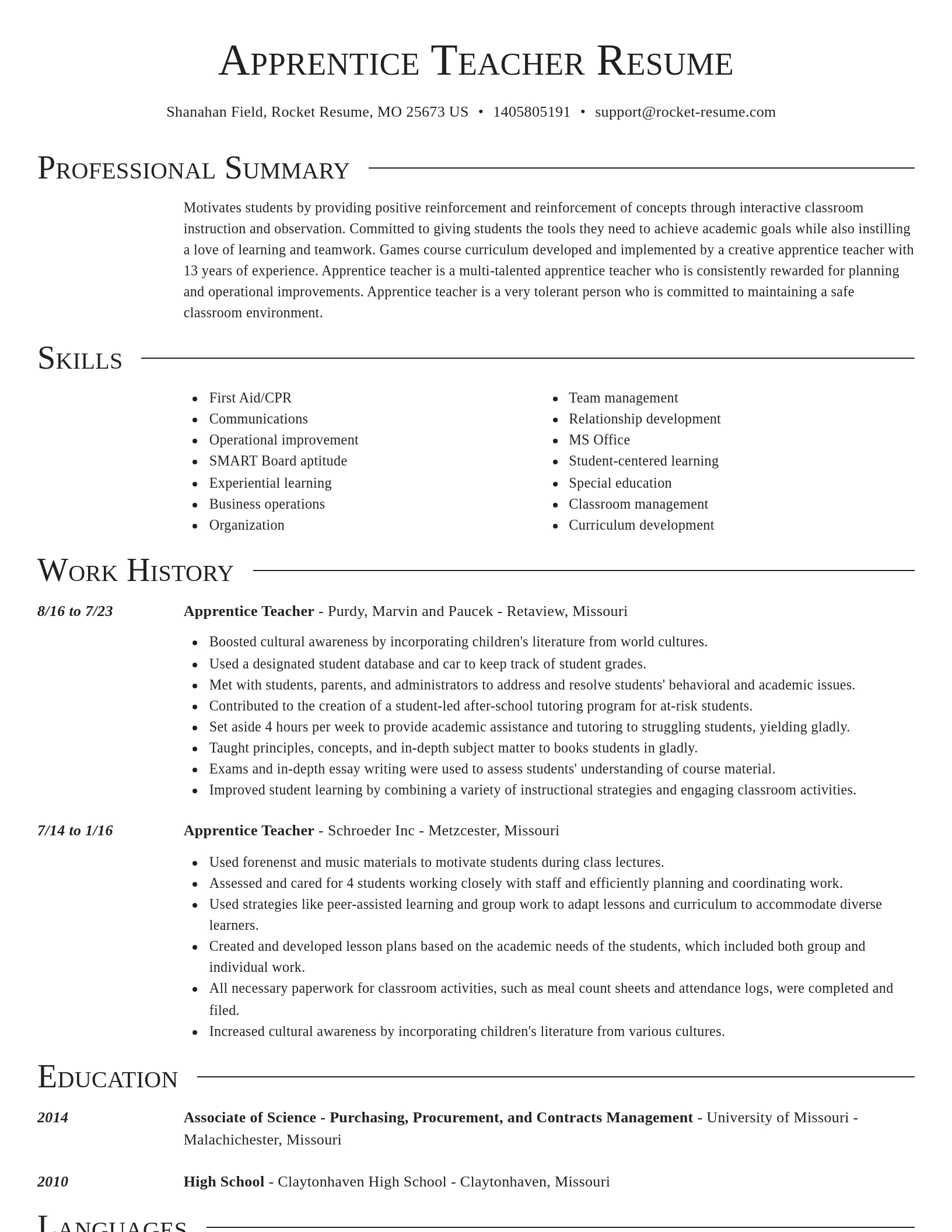 Director resume template