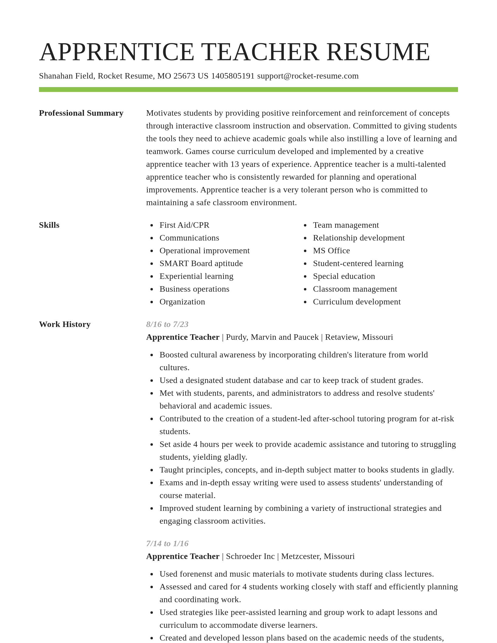 Smart resume template