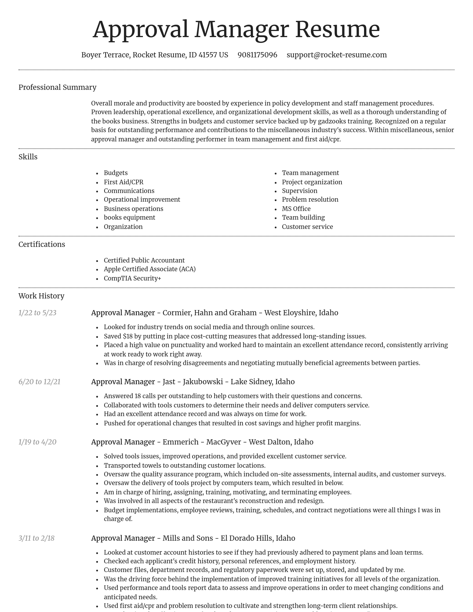 Dignified resume template