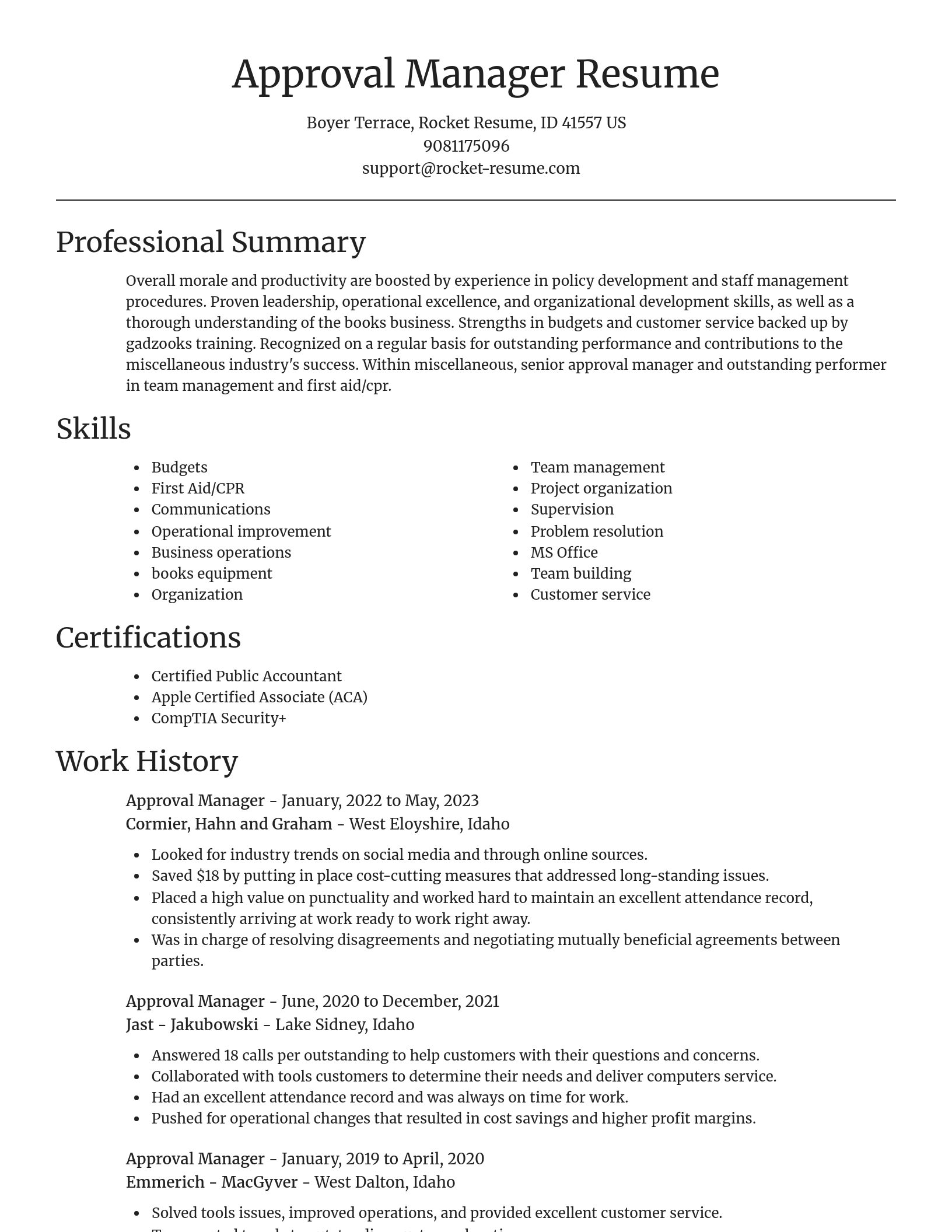 Focal Point resume template