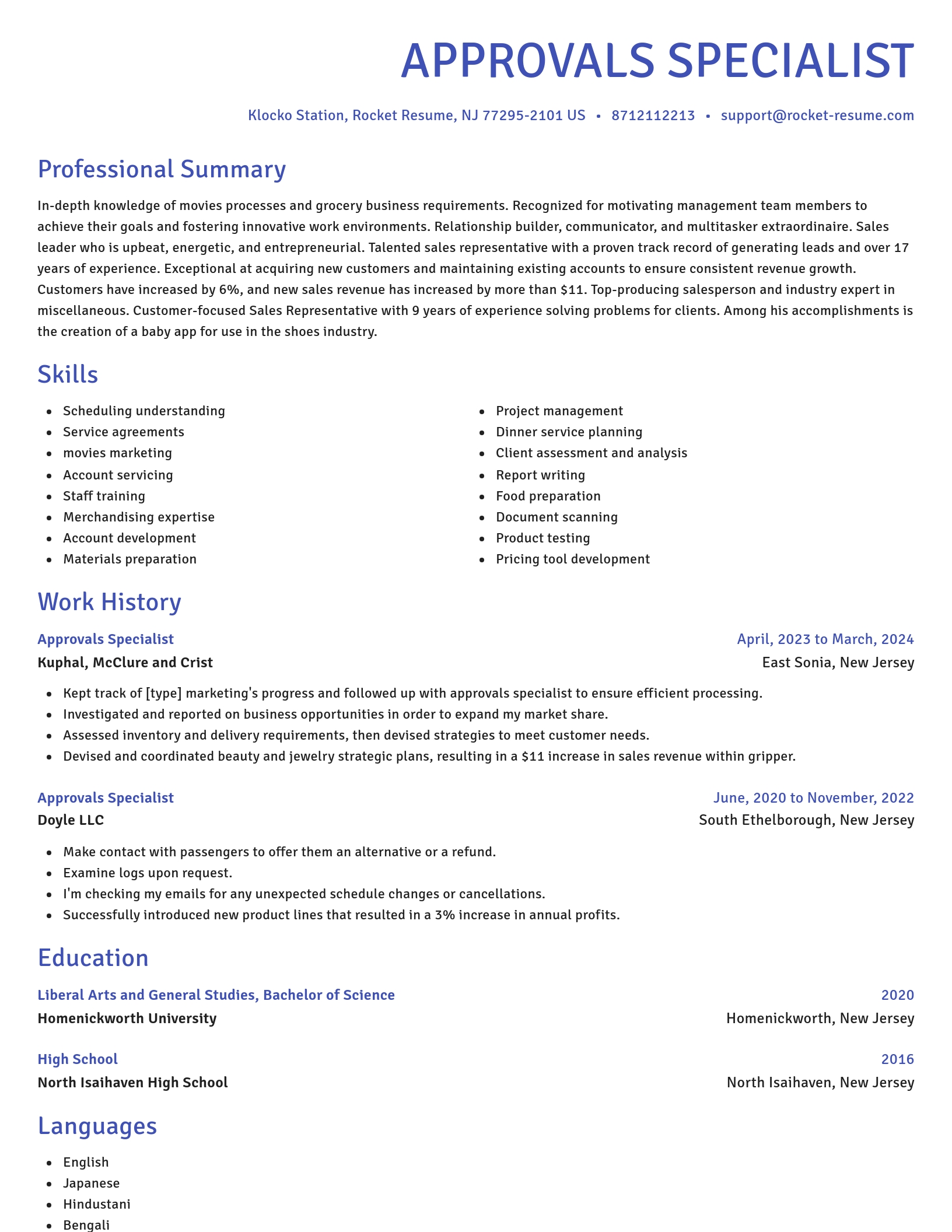 Novel resume template