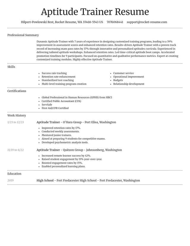 Dignified resume template