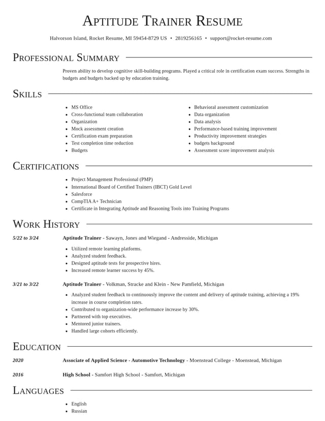 Director resume template