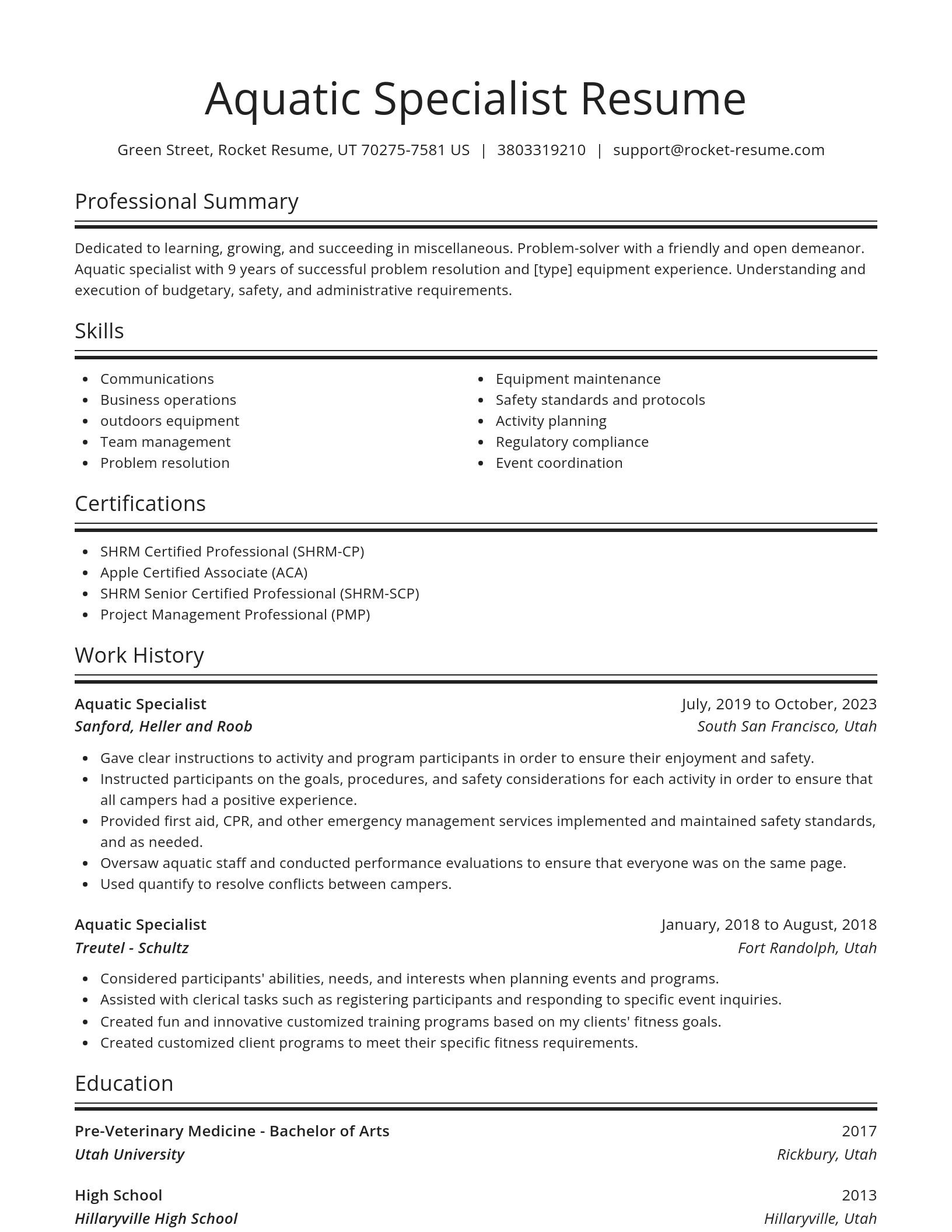 Spotlight resume template