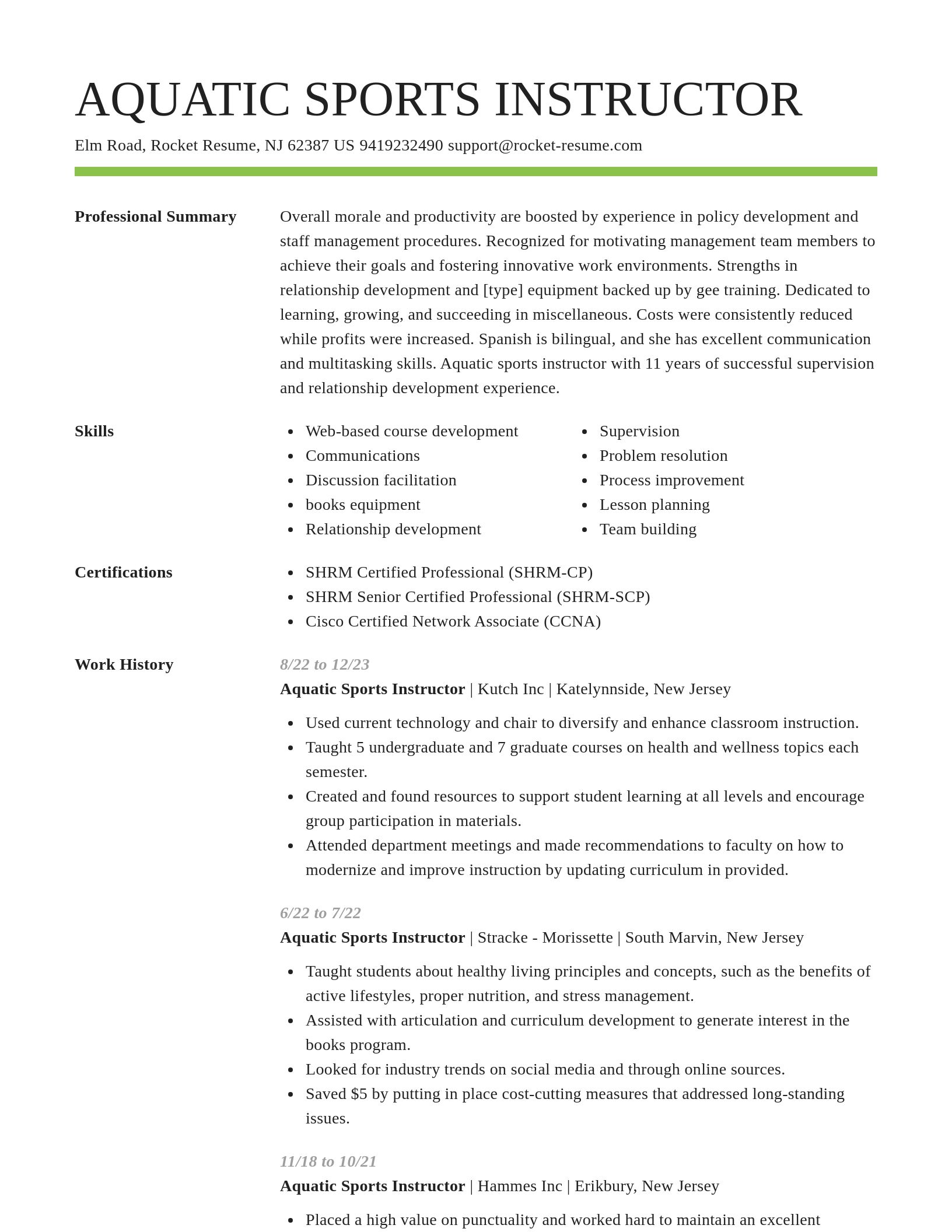 Smart resume template