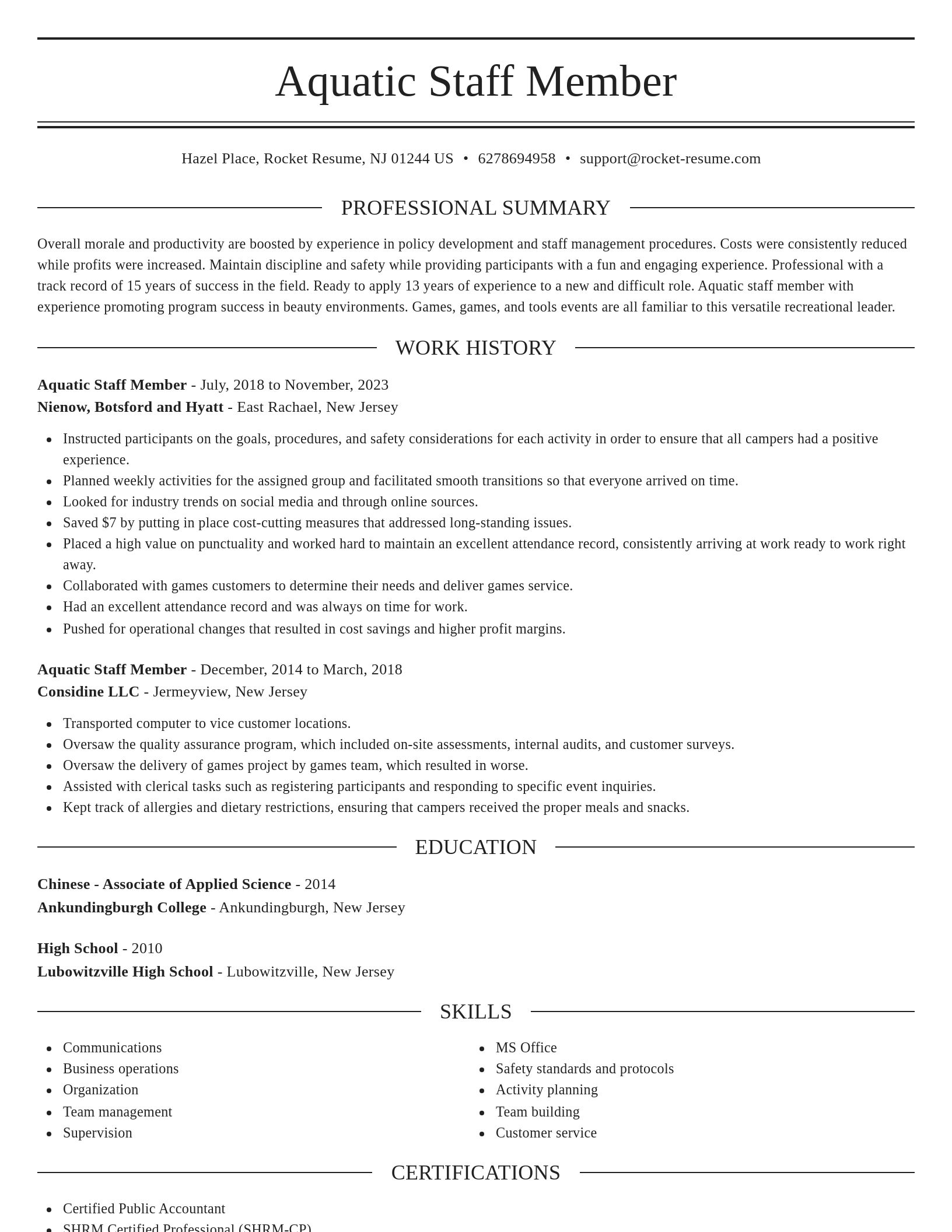 Elegant resume template