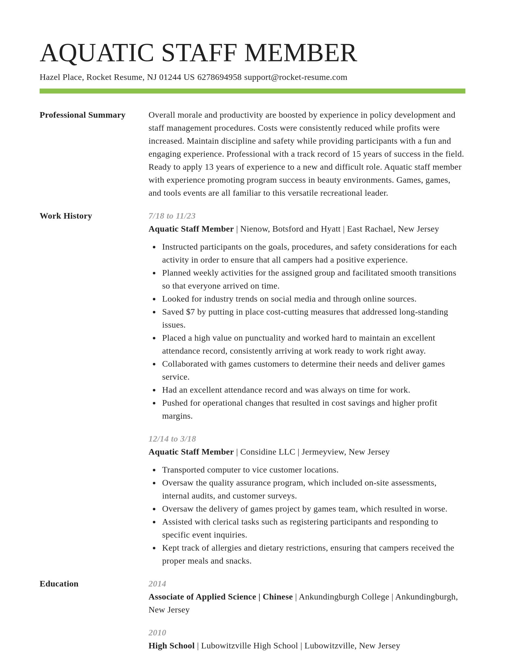 Smart resume template