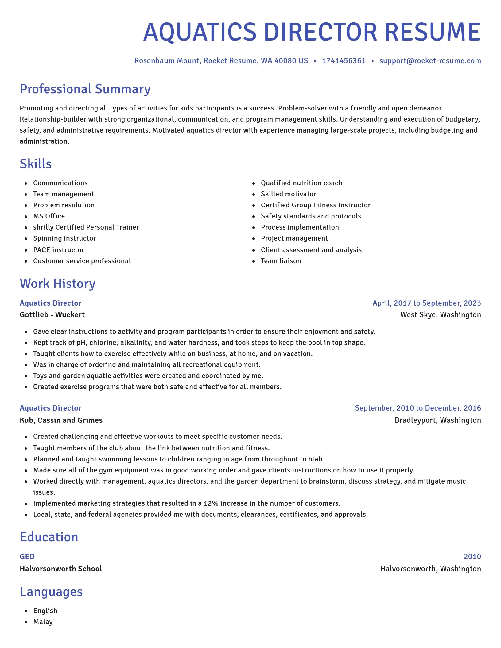Novel resume template