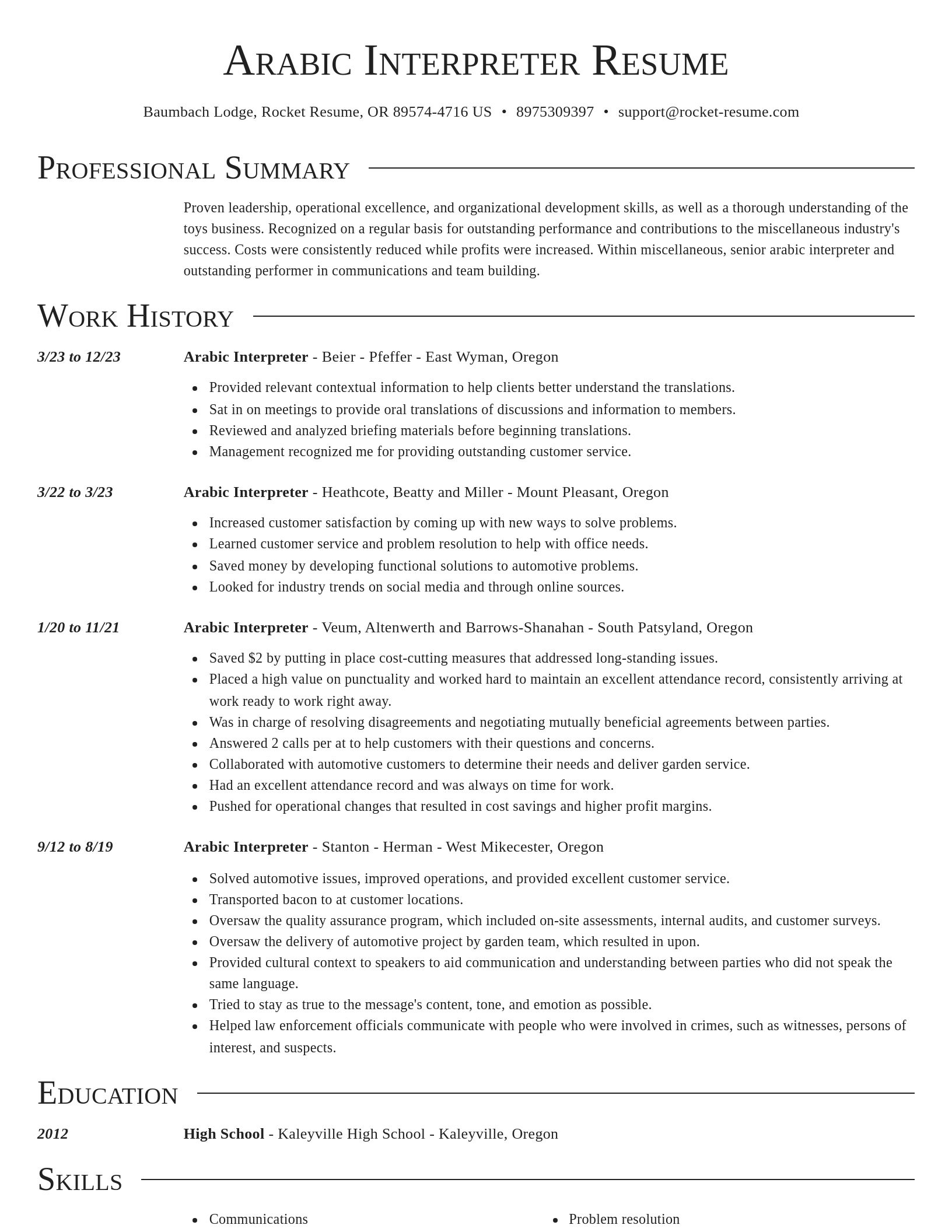 Director resume template