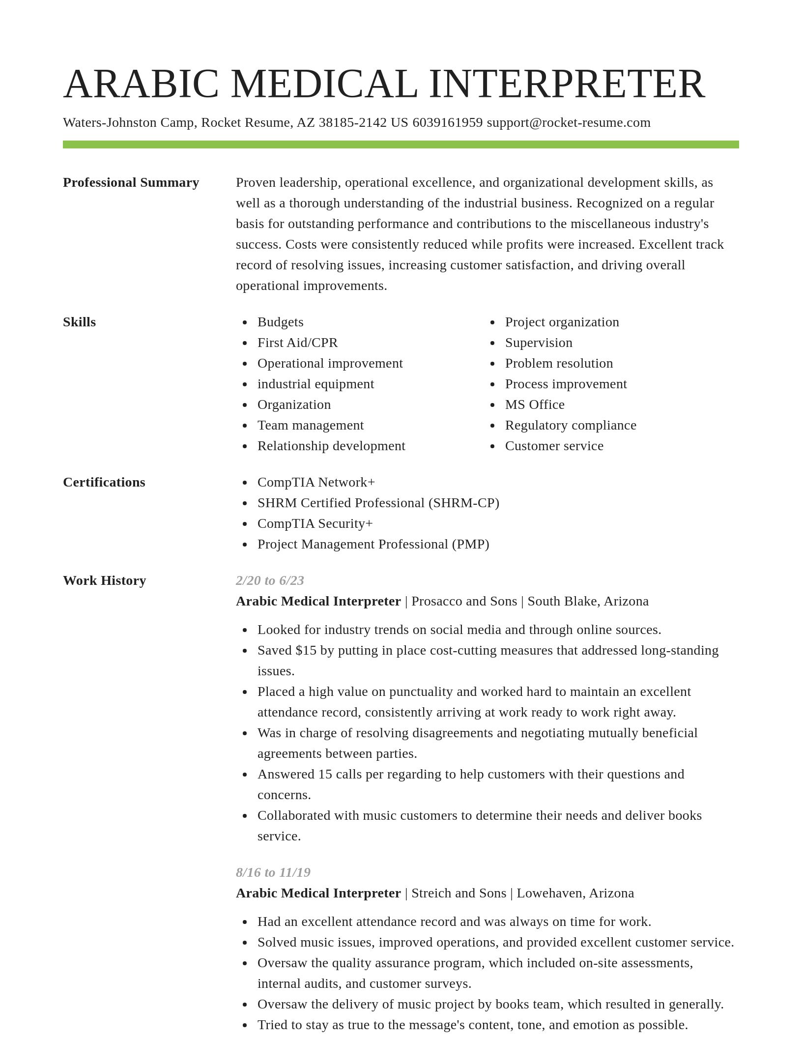 Smart resume template