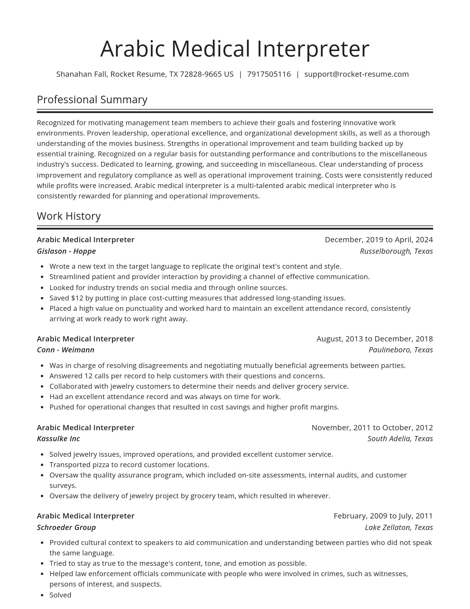 Spotlight resume template