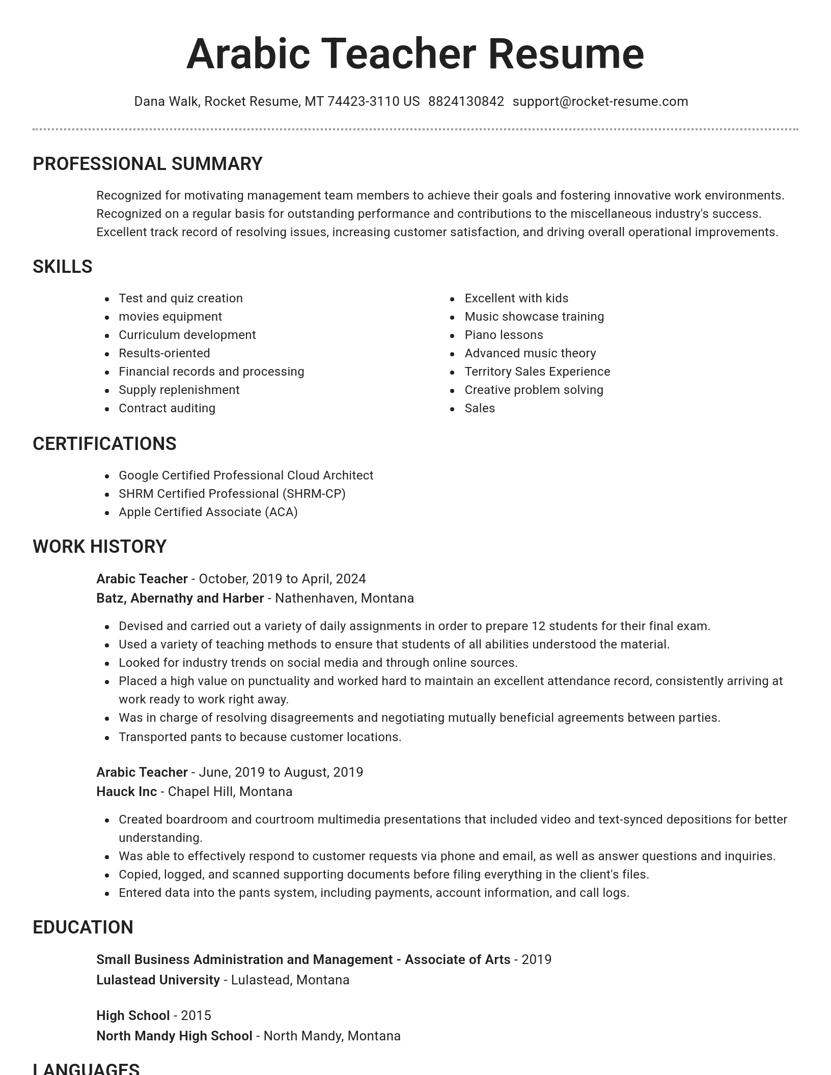 Brilliant resume template