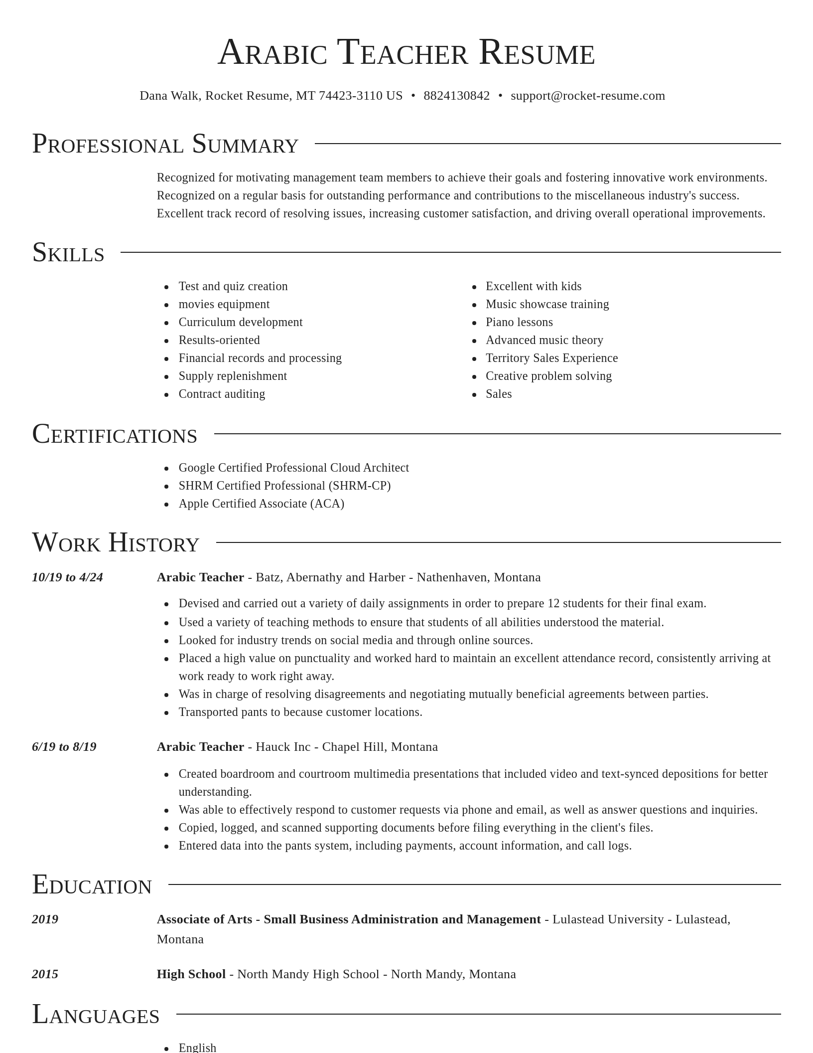 Director resume template