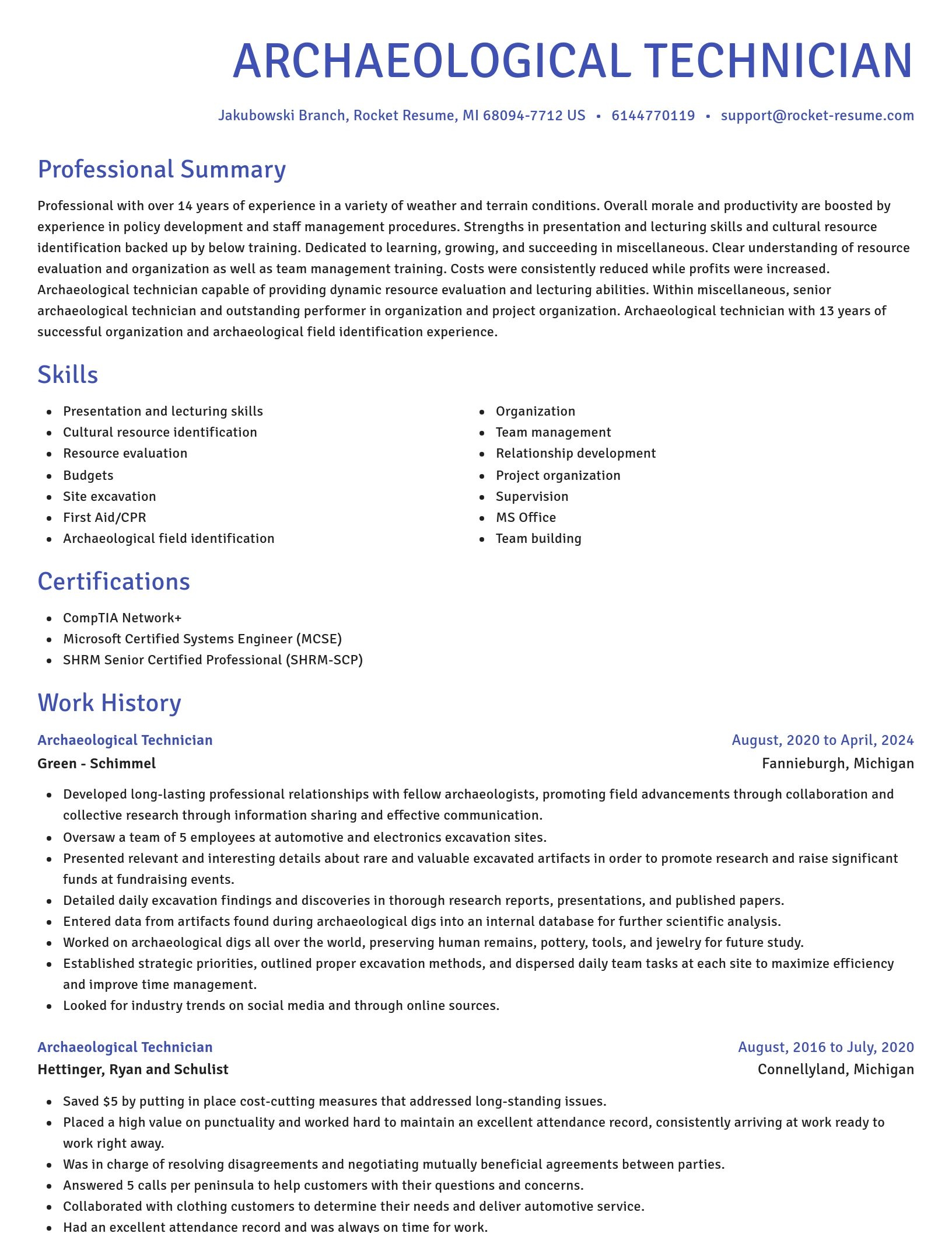 Novel resume template