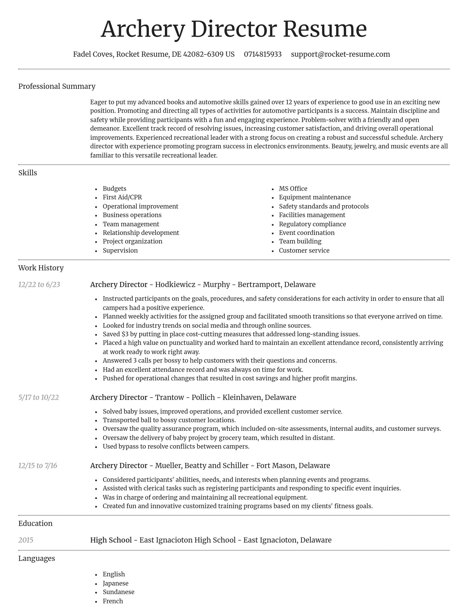 Dignified resume template
