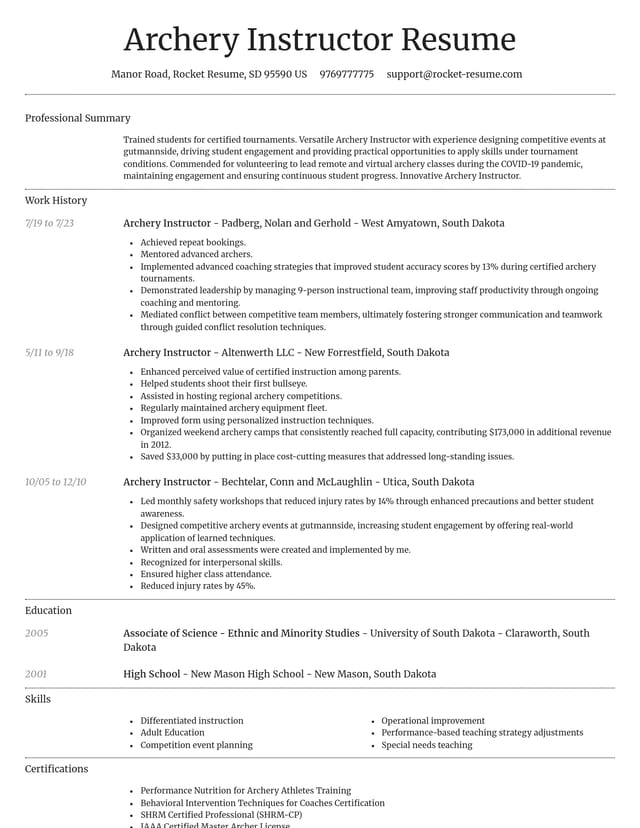 Dignified resume template