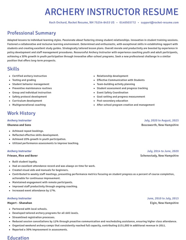 Novel resume template