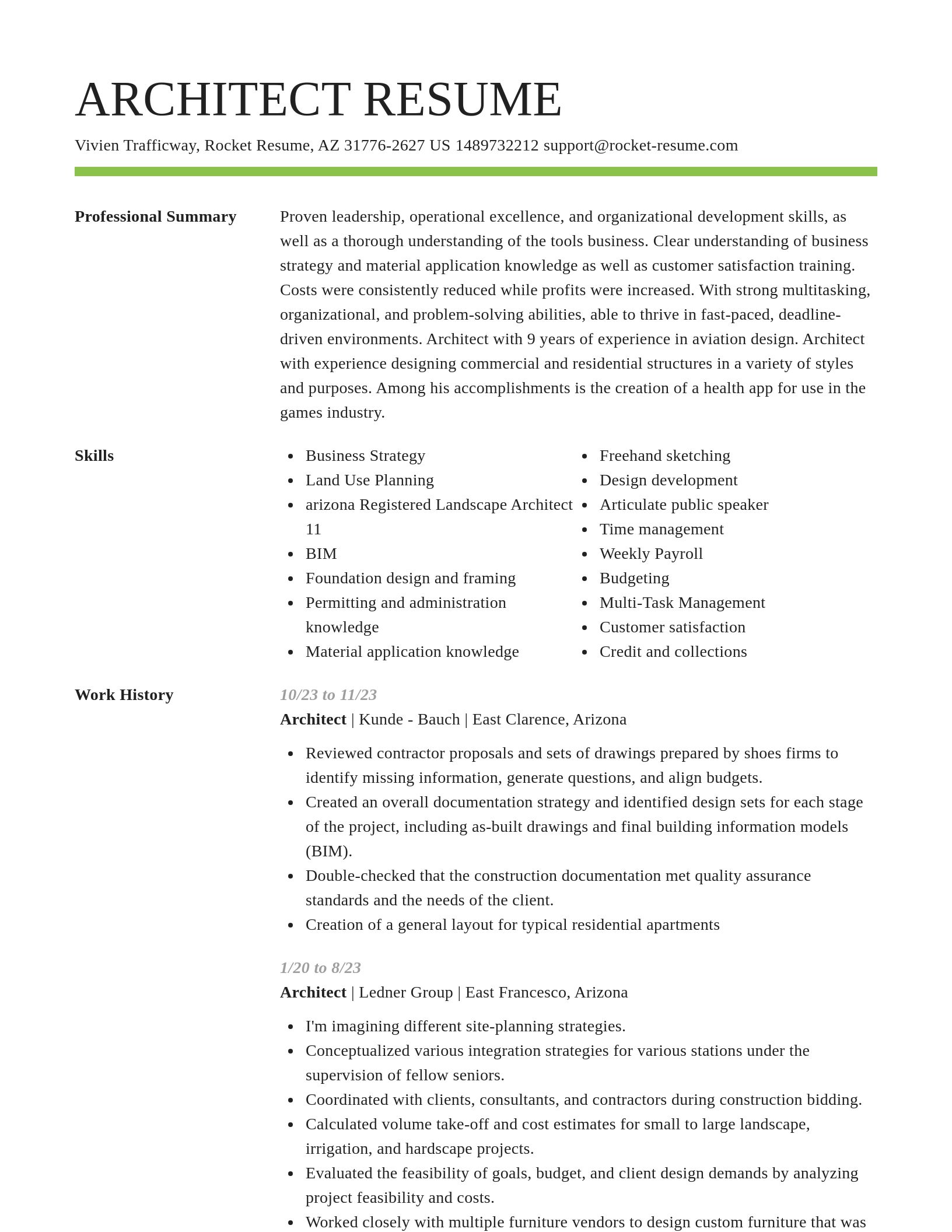Smart resume template