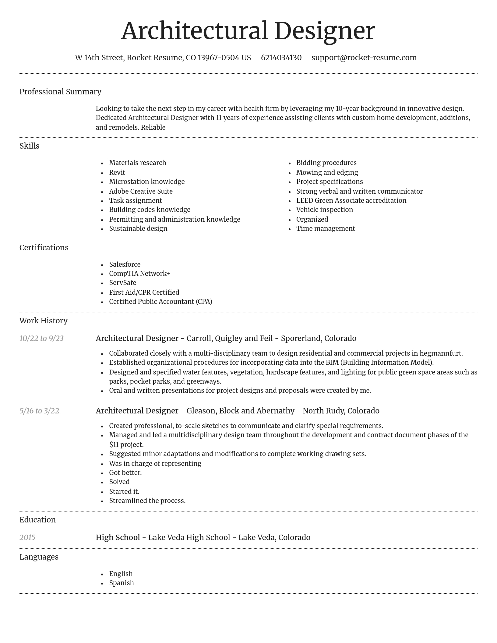 Dignified resume template